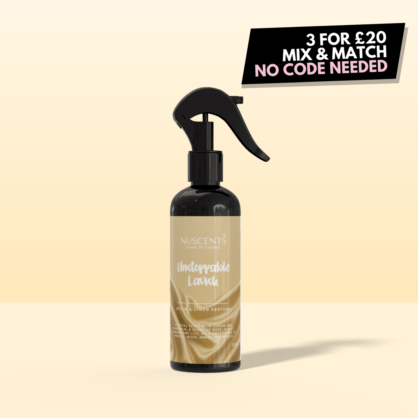 Unstoppable Lavish Room & Linen Perfume Spray - Nuscents