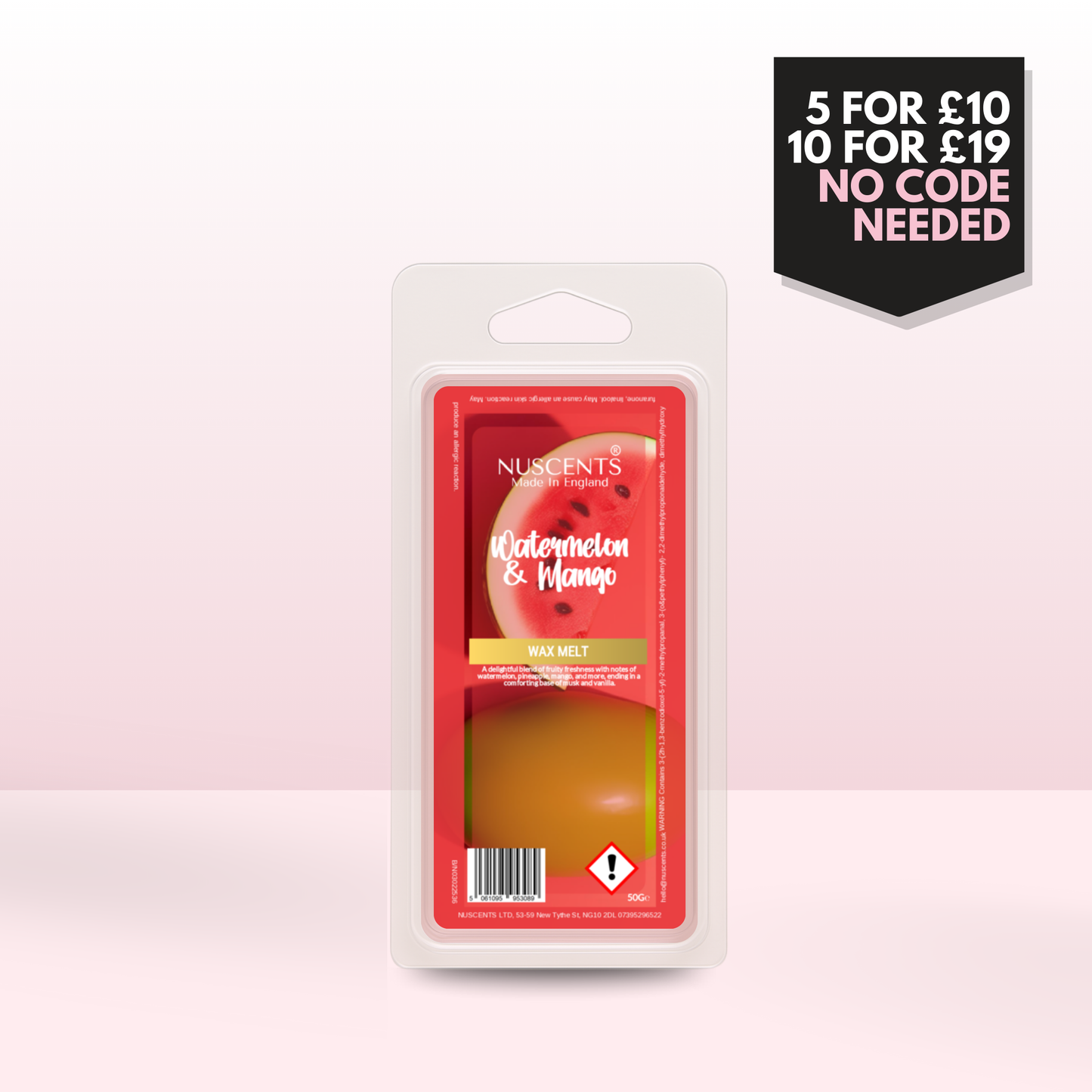 50g Watermelon & Mango Scented Wax Melt