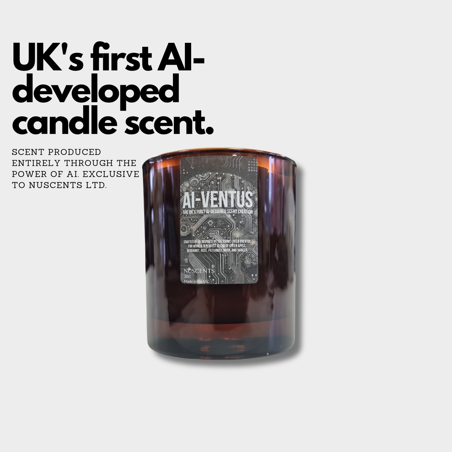 *UK's First AI-Developed Candle* Kreed AI-ventus Female Candle 30cl - Nuscents