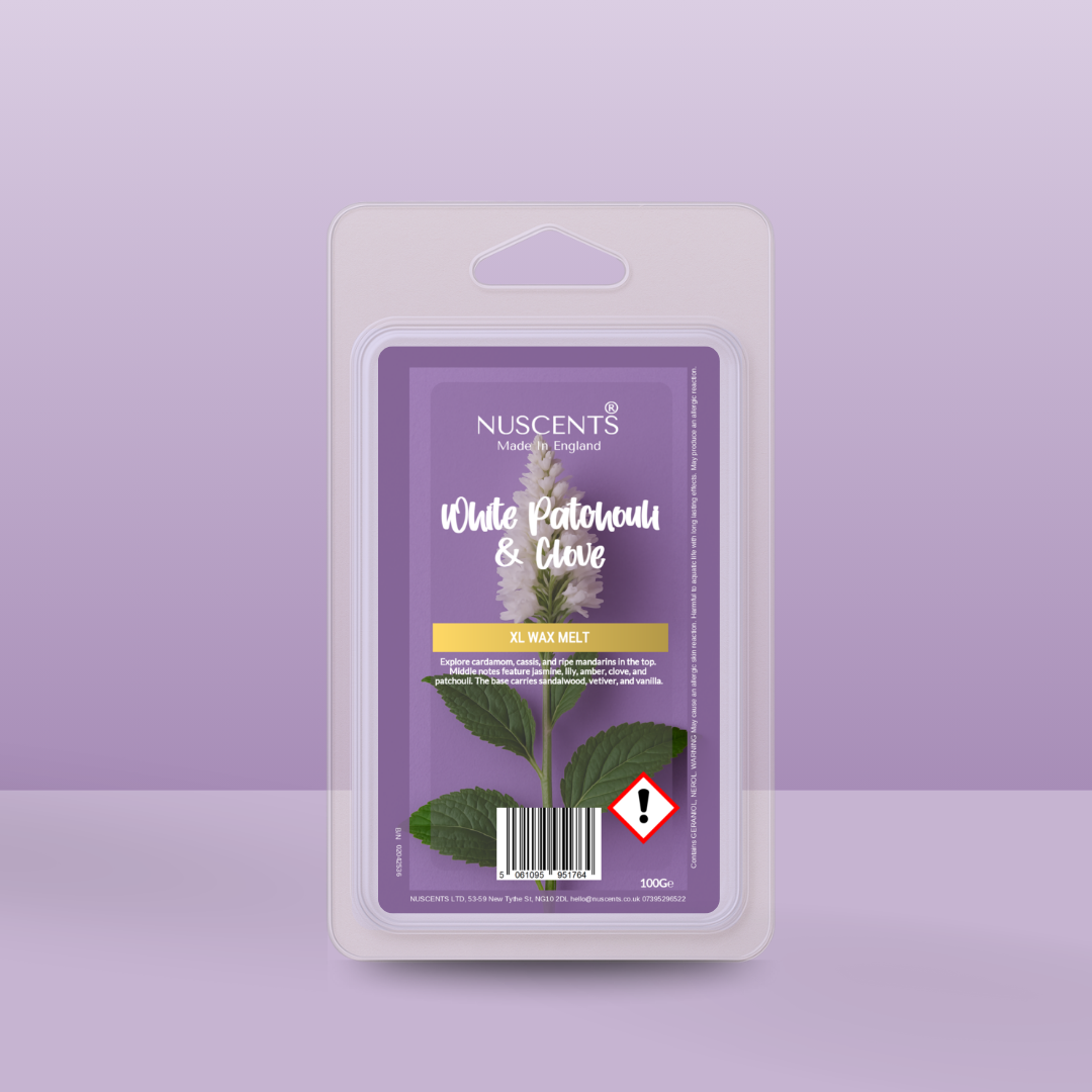 *LAST CHANCE White Patchouli & Clove XL Wax Melt - Nuscents