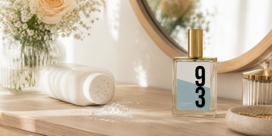 baby powder perfume on work surface
