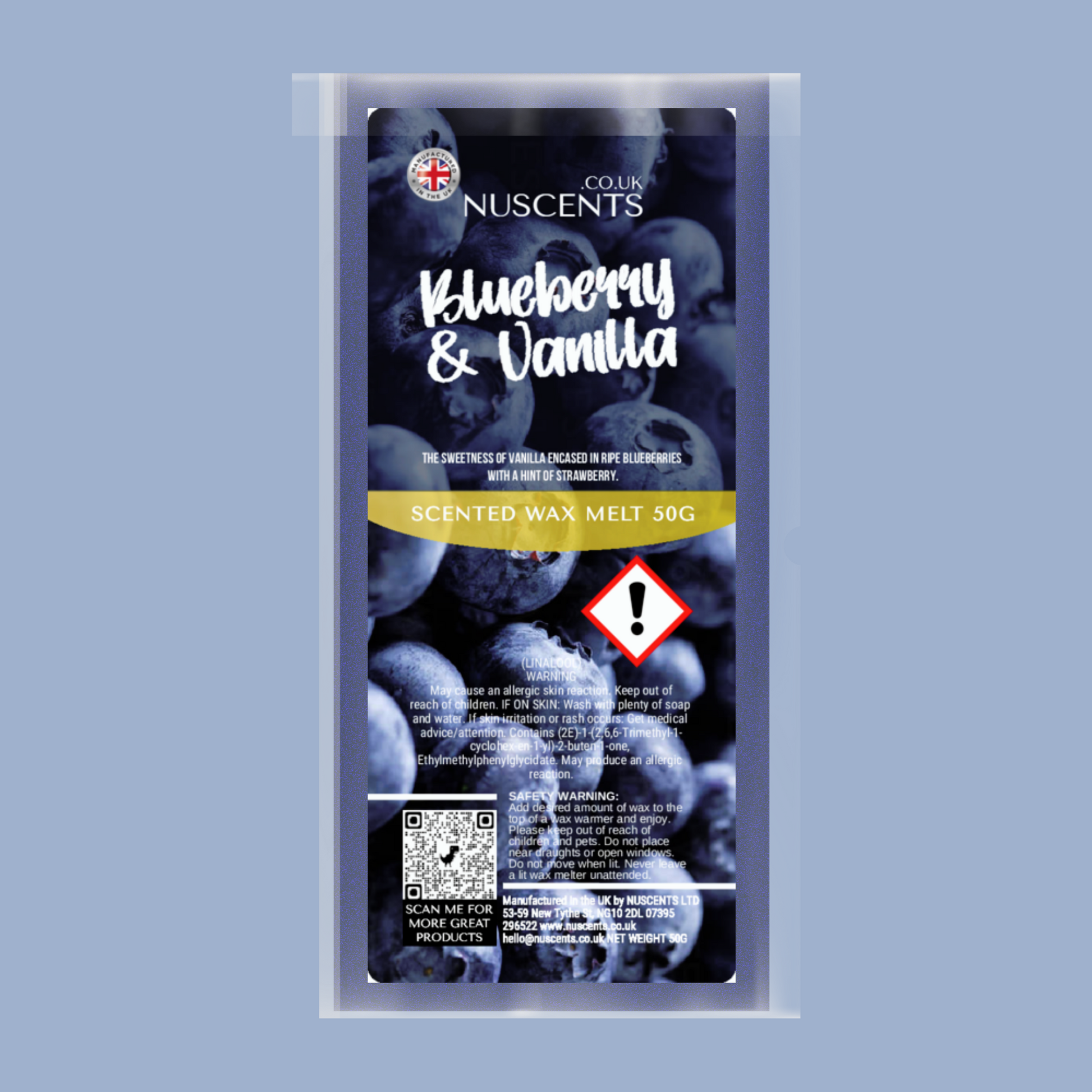 50g Blueberry & Vanilla Scented Wax Melt