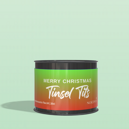 *CHRISTMAS Merry Christmas Tinsel Tits Candle