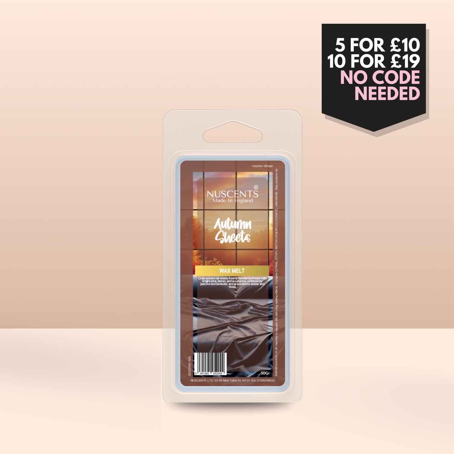 50g *LAST CHANCE Autumn Sheets Scented Wax Melt