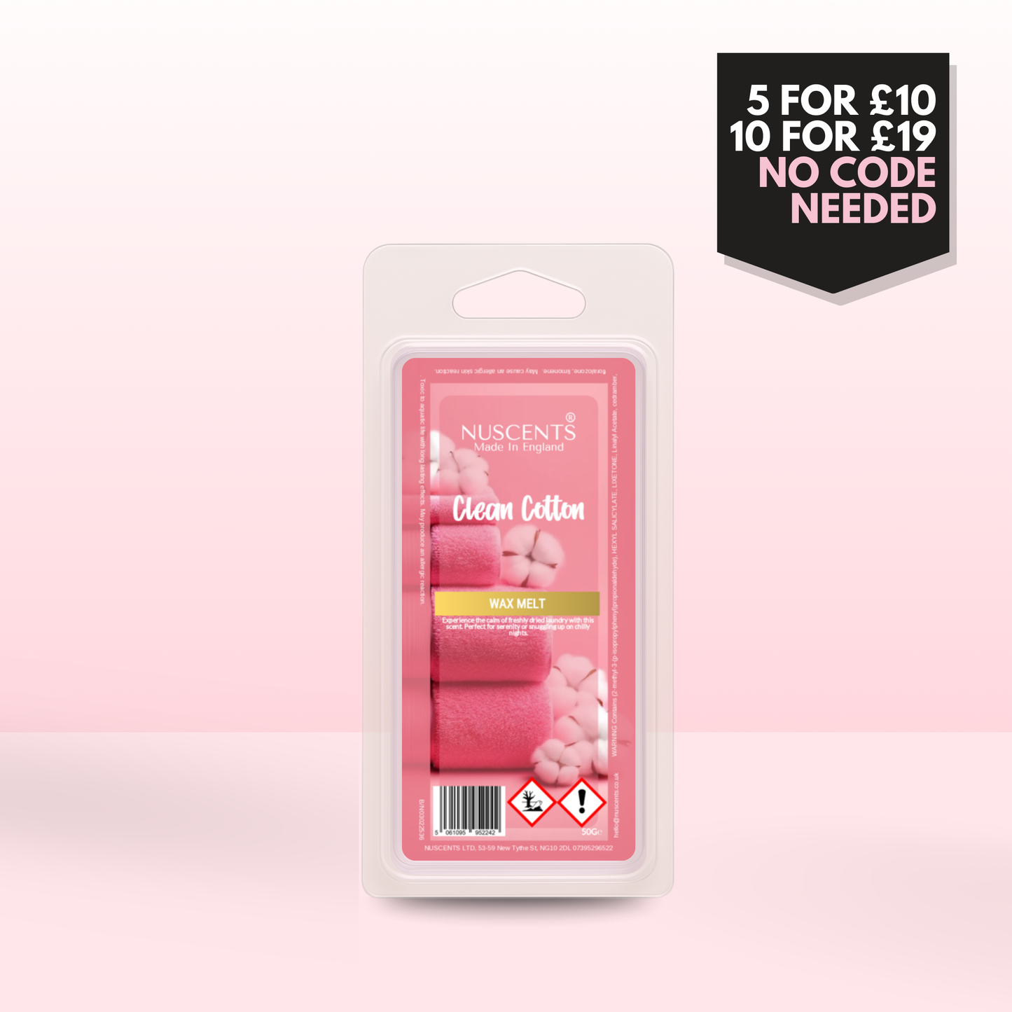 50g Clean Cotton Scented Wax Melt