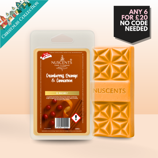 *CHRISTMAS Cranberry, Orange & Cinnamon Wax Melt 100g XL
