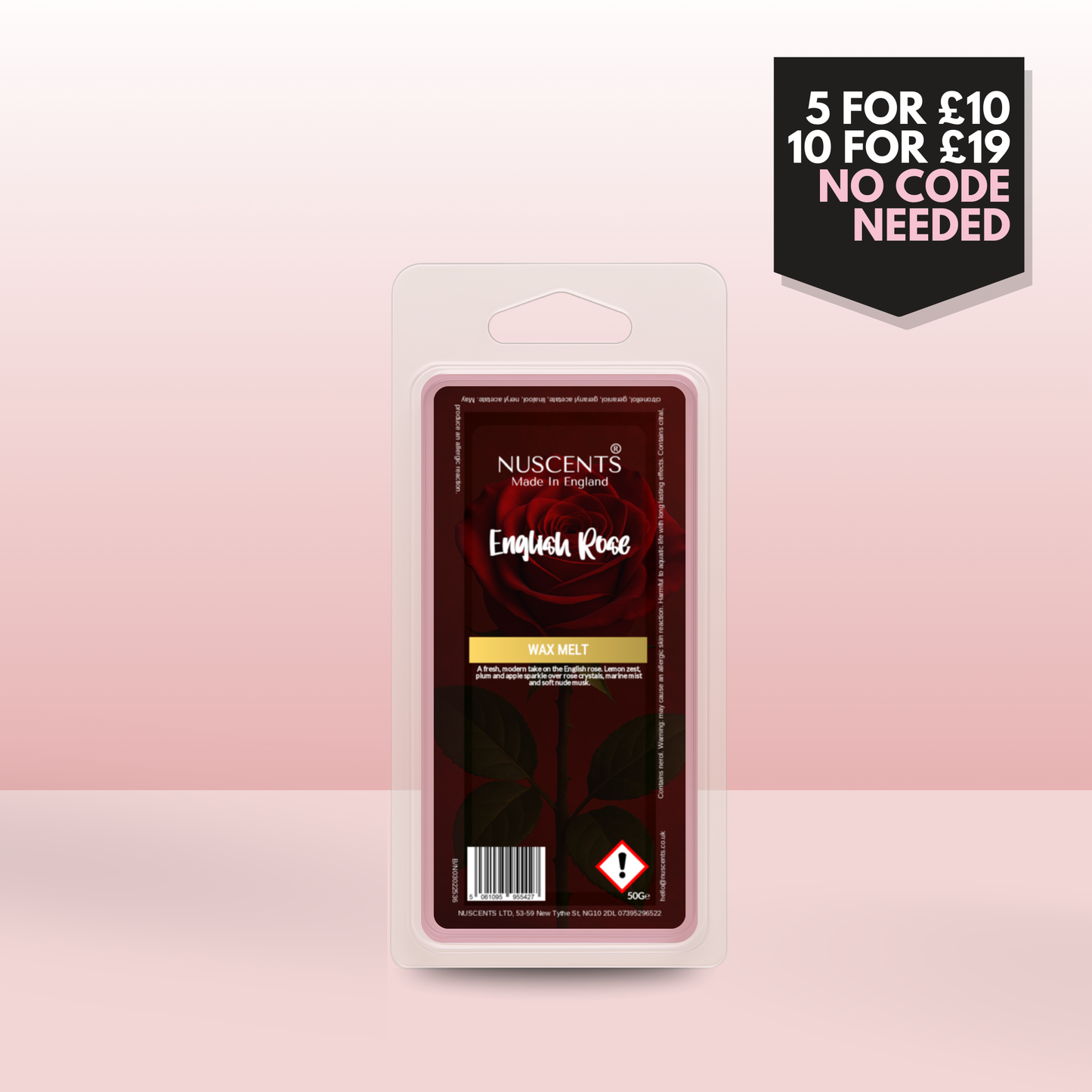 50g *NEW English Rose Scented Wax Melt