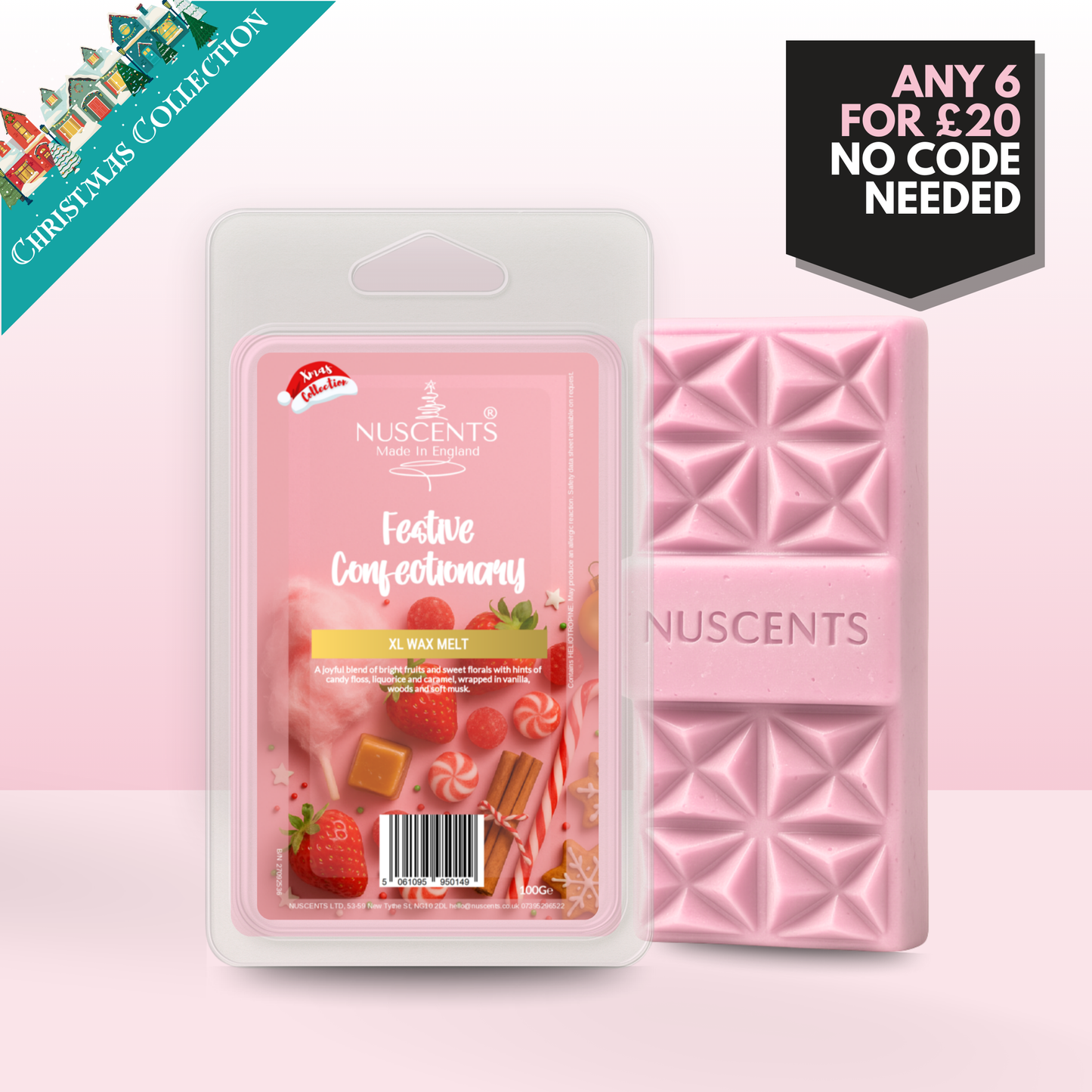 *CHRISTMAS Festive Confectionary Wax Melt 100g XL