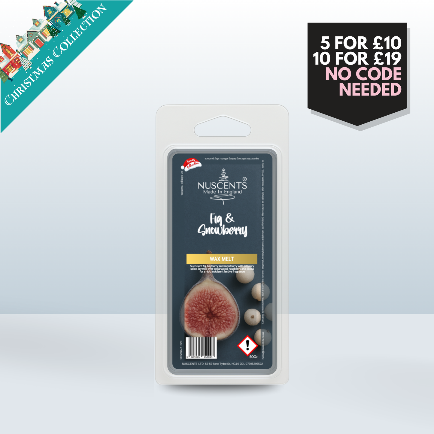 50g *CHRISTMAS Fig & Snowberry Scented Wax Melt
