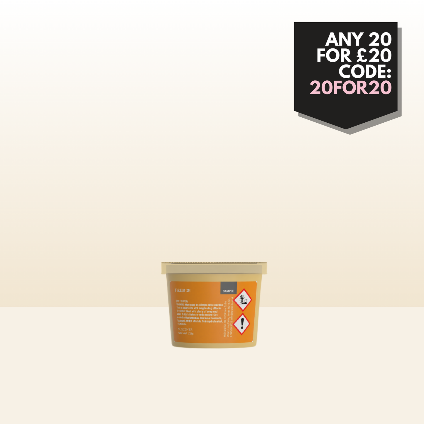 CHRISTMAS Fireside Wax Melt Sample 25g - Nuscents