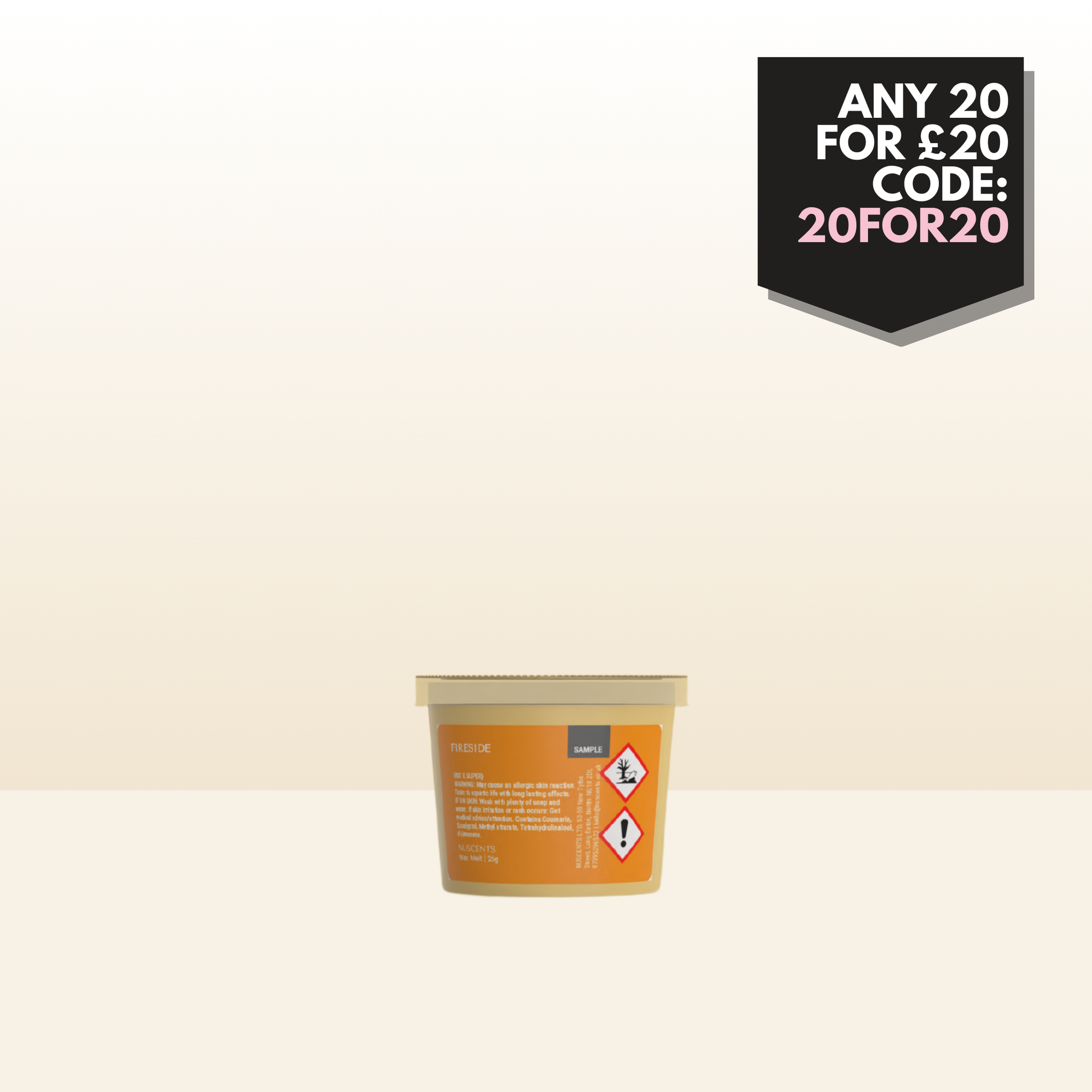 CHRISTMAS Fireside Wax Melt Sample 25g - Nuscents