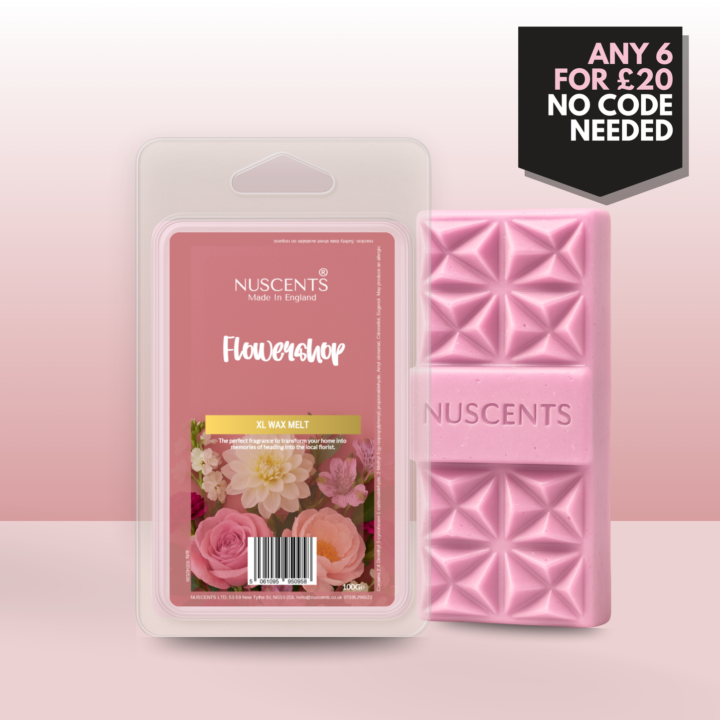 *LAST CHANCE Flowershop Wax Melt 100g XL