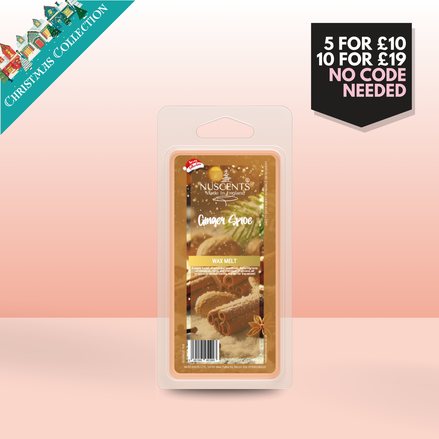 50g *CHRISTMAS Ginger Spice Scented Wax Melt