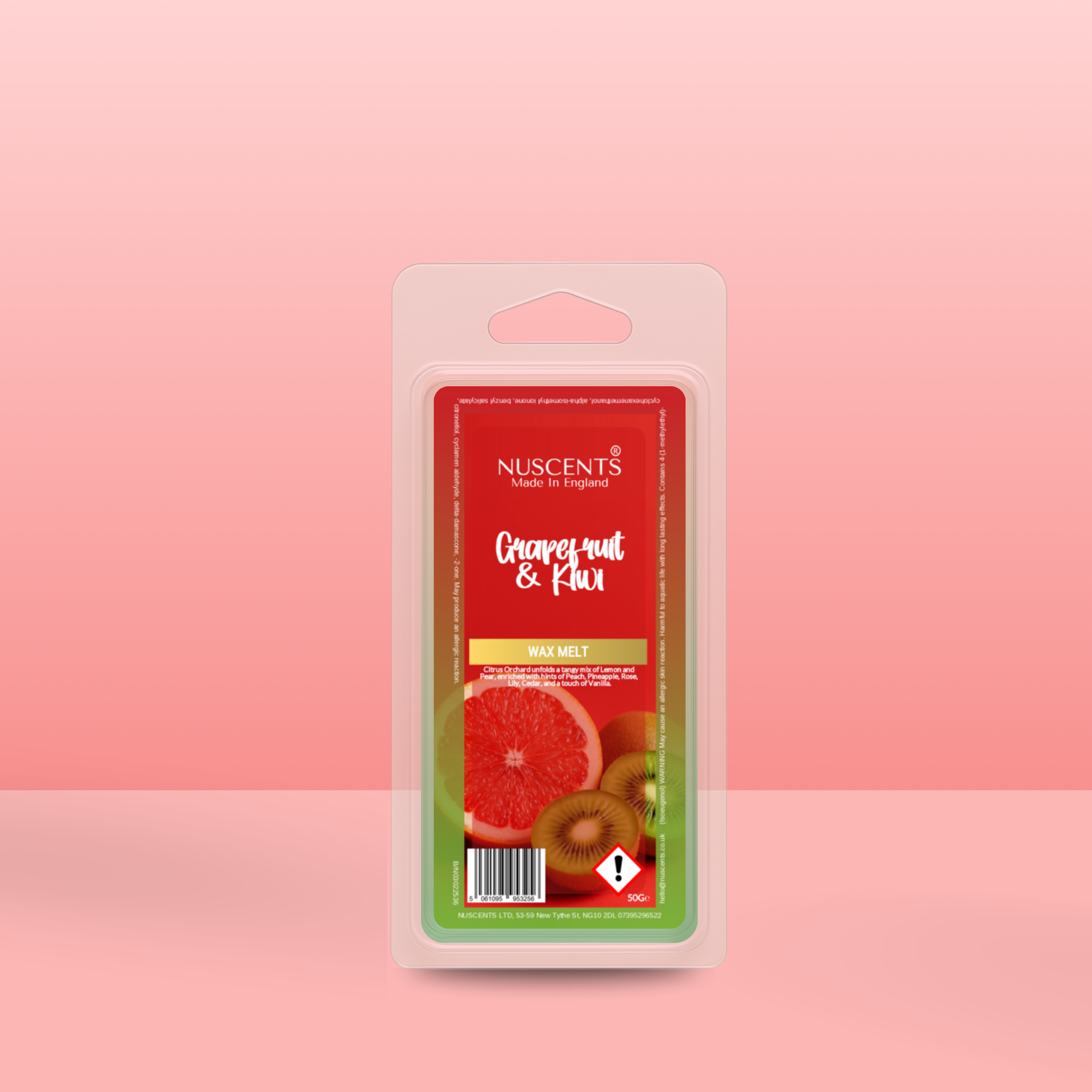 50g *LAST CHANCE Grapefruit & Kiwi Scented Wax Melt - Nuscents