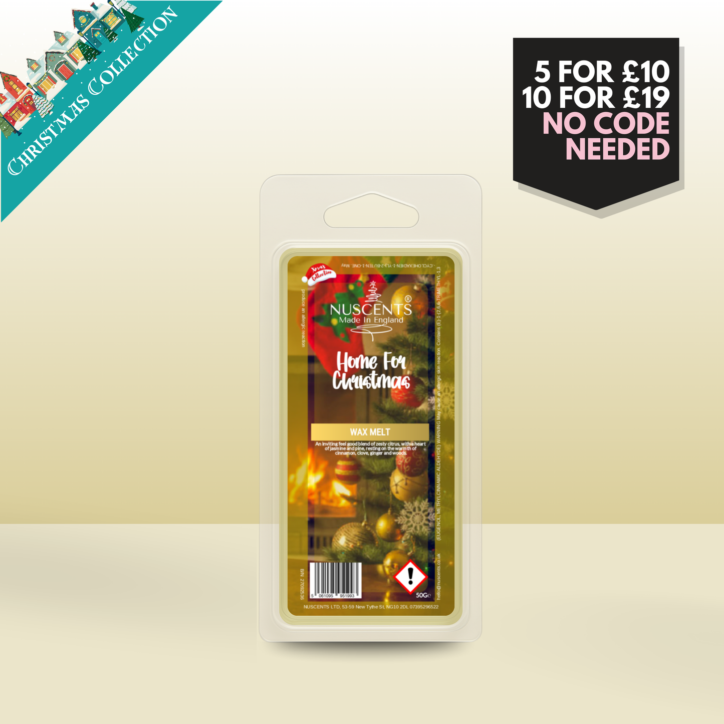 50g *CHRISTMAS Home For Christmas Scented Wax Melt