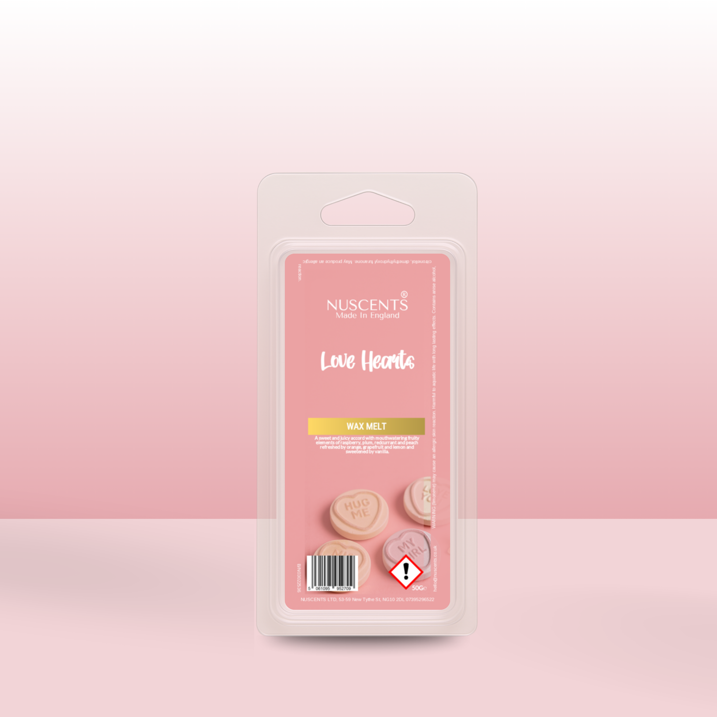 50g Love Hearts Scented Wax Melt
