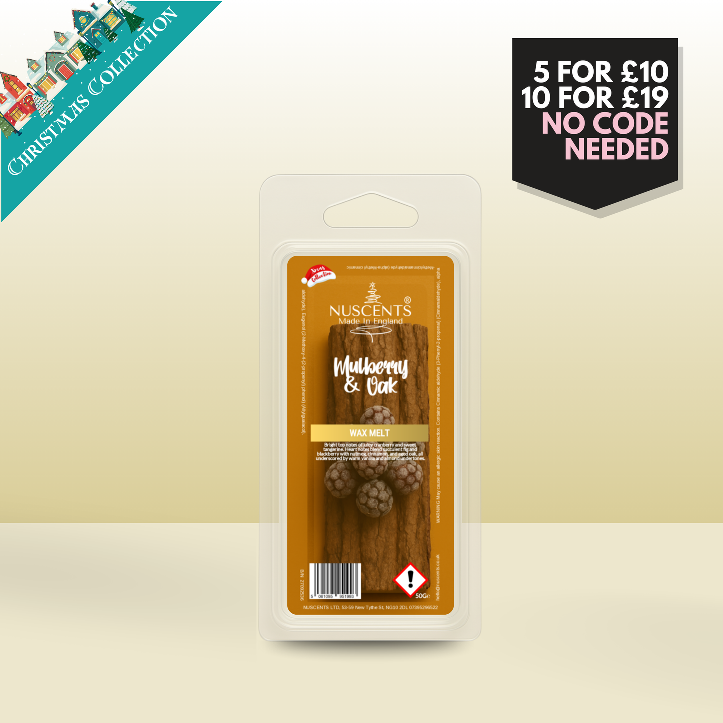 50g *CHRISTMAS Mulberry & Oak Scented Wax Melt