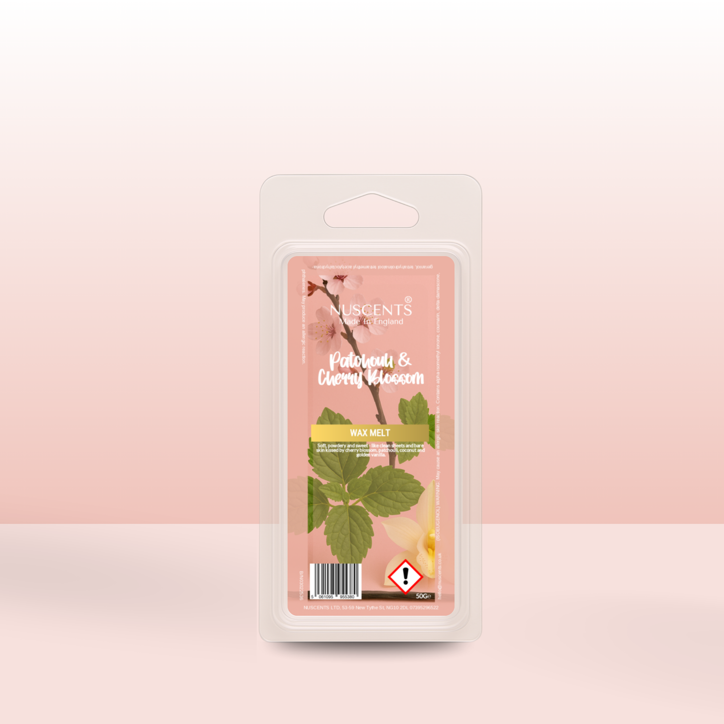 50g *NEW Patchouli & Cherry Blossom Scented Wax Melt - Nuscents