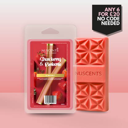 Strawberry & Rhubarb Wax Melt 100g XL