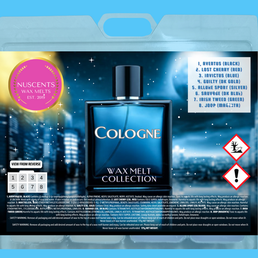 Cologne For Him 8 Scent Wax Melt Scent Collection Box