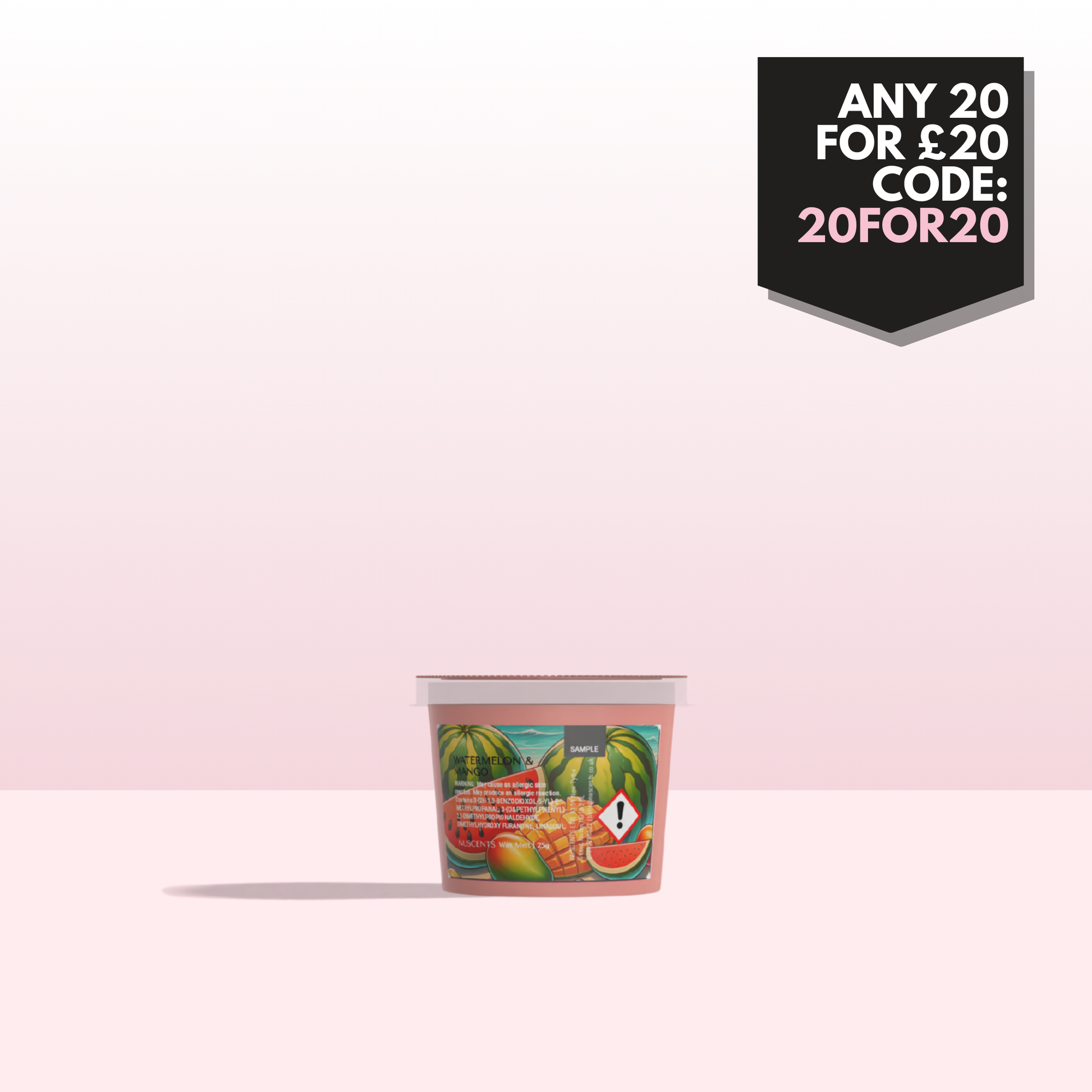 Watermelon & Mango Wax Melt Sample 25g - Nuscents