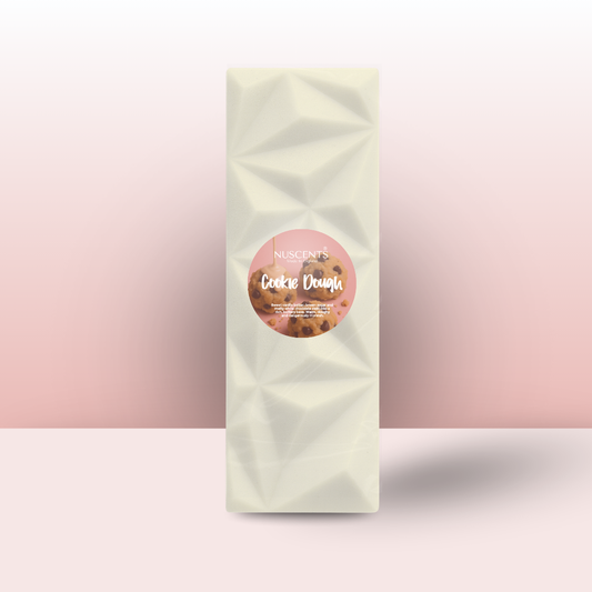 Cookie Dough wax melt snap bar XL in white geometric packaging for home fragrances